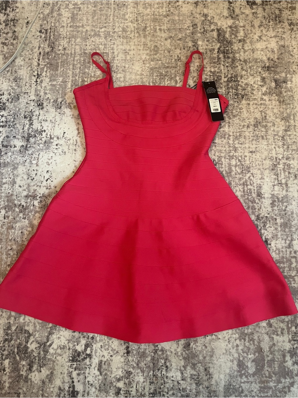 Fashion Nova Fitted Spaghetti-Strap Hot Pink Mini Dress